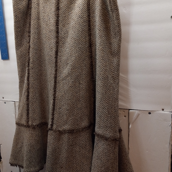 Ann Taylor Loft A-line 45 % Wool 55% Silk Tweed Acetate Lining 12 Brown Skirt - Picture 3 of 16